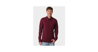 HEMA Herenoverhemd Billy jersey donkerrood (donkerrood)