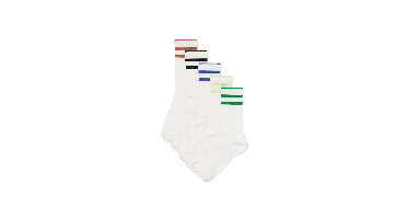 HEMA Herensokken strepen - 5 paar wit (wit)