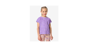 HEMA Kinder T-shirt badstof hartjes paars (paars)