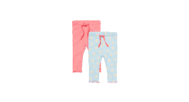 HEMA Babyleggings rib bloemen - 2 stuks blauw (blauw)