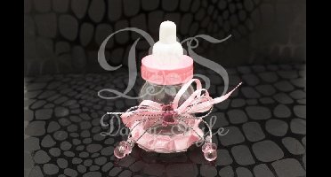 Papflesje Versierd Roze (12st)