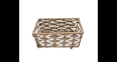 Mand Rechthoek Klein Bruin/Wit