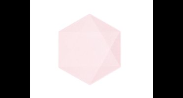 Borden Hexagon Middel Roze - 20,8x18,1cm - 6 stuks