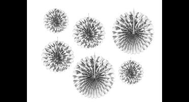 Deco Waaiers Metallic Zilver 6dlg