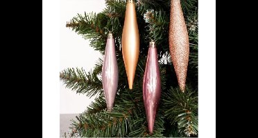 Hangdeco Ijspegel Roze&Goud - 4 stuks
