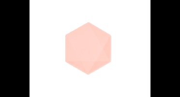 Bordjes Hexagon Klein Abrikoos - 15,8x13,7cm - 6 stuks