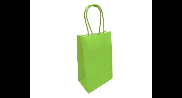 Papieren Tasjes Middel Groen - 13x8x21cm - 10 stuks