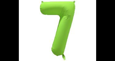 Folieballon Cijfer 7 - Neon Groen - 86x70cm