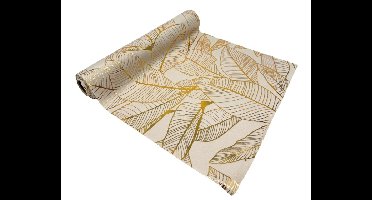 Deco Stof Velvet - Wit&Goud - 28x270cm