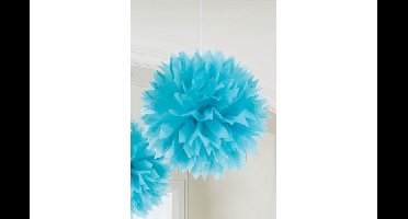 Pompom 48cm Blauw