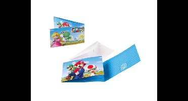 Uitnodiging Super Mario - 8 stuks