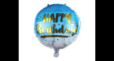 Folieballon Happy Birthday Ombre Blauw (45cm)
