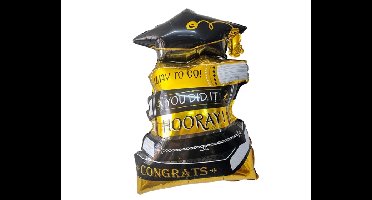 Folieballon Geslaagd Hoedje&Boeken (58x83cm)