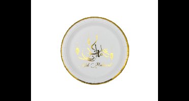 Bordjes Eid Mubarak - Wit&Goud - 18cm - 8 stuks