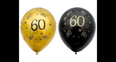Ballonnen 60 Jaar Goud&Zwart (10st)