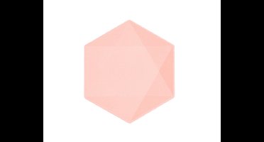 Borden Hexagon Middel Abrikoos - 20,8x18,1cm - 6 stuks