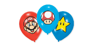 Ballonnen Super Mario (6st)