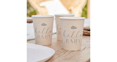 Bekers - Hello Baby - Ginger Ray - 8 stuks