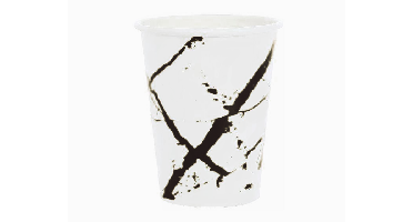 Kartonnen Bekers - Marble Zwart - 20 stuks