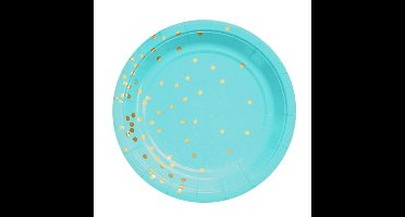 Borden'Gold Dots'Pastel Blauw - 10 stuks