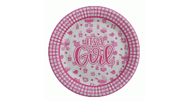 Bordjes - It's A Girl - Roze - 10 stuks