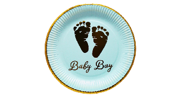 Bordjes - Baby Boy Voetjes - Boy/Goud - 8 stuks