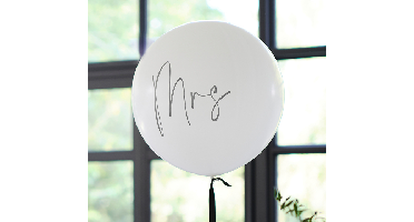 Mrs Ballon XL Wit&Zwart Ginger Ray