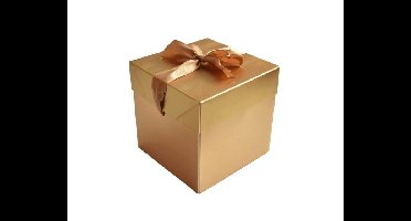 Cadeaudoos Goud met gouden strik - 10x10x10cm