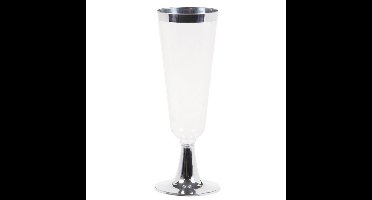 Champagne Glazen Metallic Zilver - 4 stuks