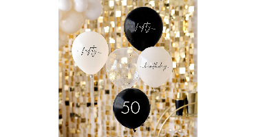 Ballonnen 50 Zwart, Nude&Champagne Ginger Ray (5st)