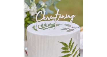 Taarttopper Christening Wit Ginger Ray