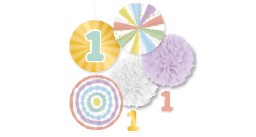 Decoratie Kit 1st Birthday Rainbow (5st)