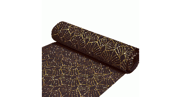 Decoratiestof Leaf Zwart&Goud - 28x270cm