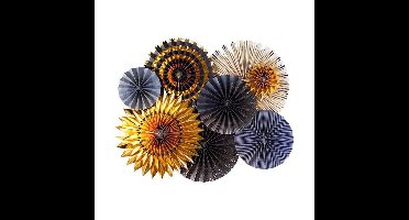 Deco Waaiers Goud&Zwart (8st)