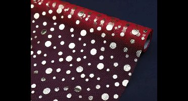 Decoratiestof Dots Rood&Goud - 5 meter