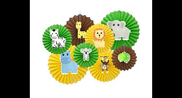 Deco Waaierset Jungle Dieren - 8 stuks