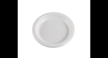 Plastic Dessertborden Wit - 16,5cm - 50 stuks