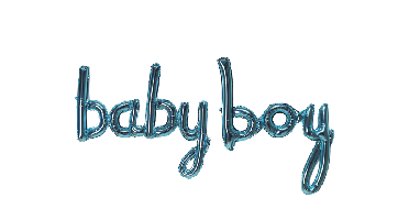 Folieballon Script baby boy Blauw