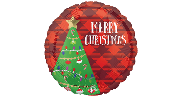 Folieballon Merry Christmas Kerstboom - 45cm