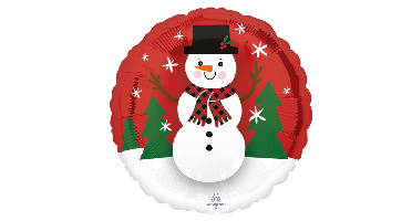 Folieballon Smiley Sneeuwpop (45cm)