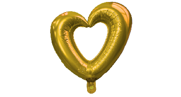 Folieballon Hart Frame Goud - 99x87cm