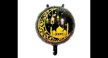 Folieballon Rond Halve Maan met lantaarns - 45cm