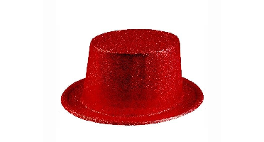 Feesthoed Glitter Rood