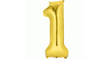 Folieballon Cijfer 1 Goud XL