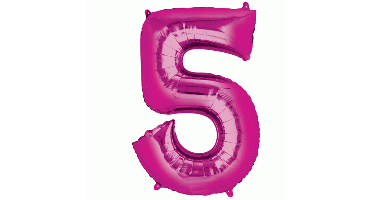 HELIUM Fballon 5 Roze XL (alleen afhalen)