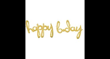 Folieballon'happy b'day'Goud