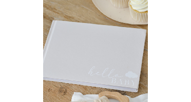 Gastenboek Hello Baby Wit Hardback Ginger Ray