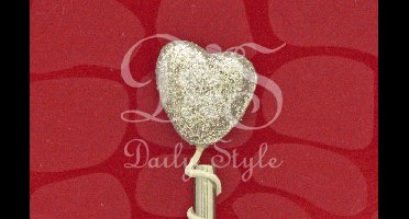 Decoratie Hart Zilver (72st)