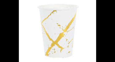 Kartonnen Bekers - Marble Goud - 20 stuks