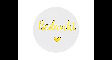 Stickers Bedankt Wit/Goud (24st)